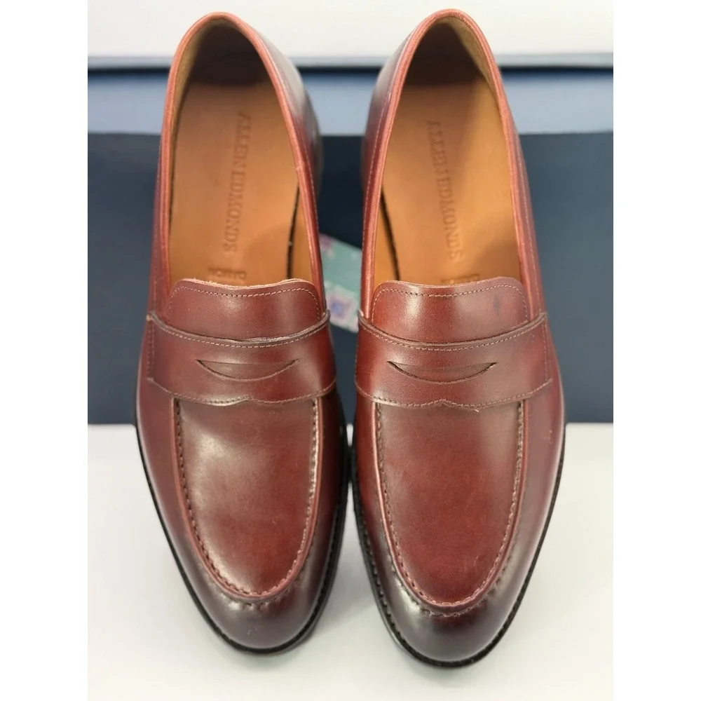 Allen Edmonds Randolph Chili Leather Penny Loafers Mens